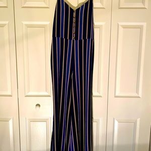 Pink Lily Striped Jumpsuit